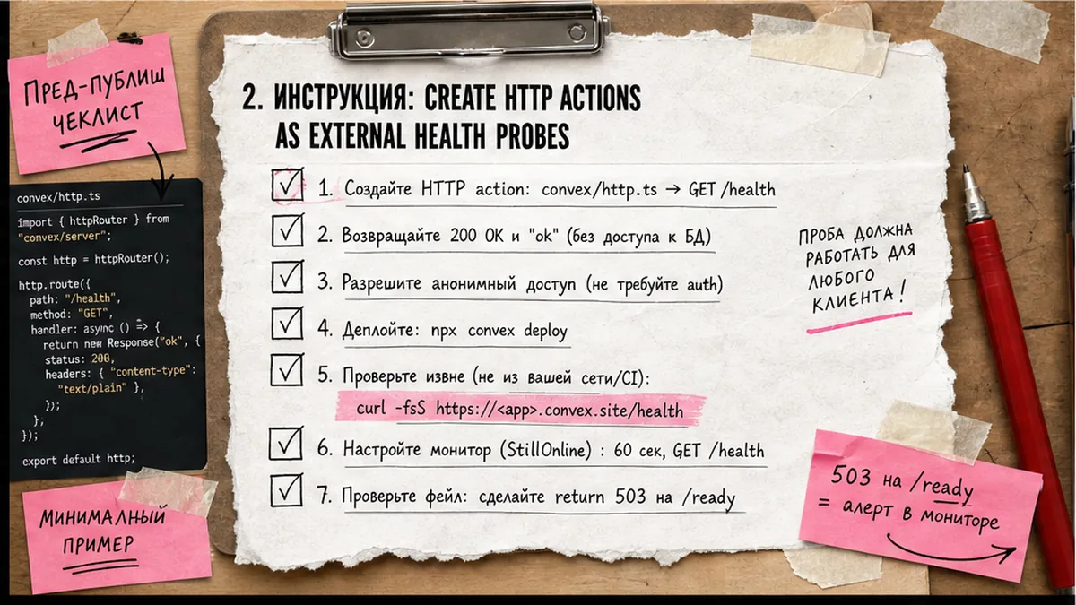 Чеклист: HTTP action GET /health
