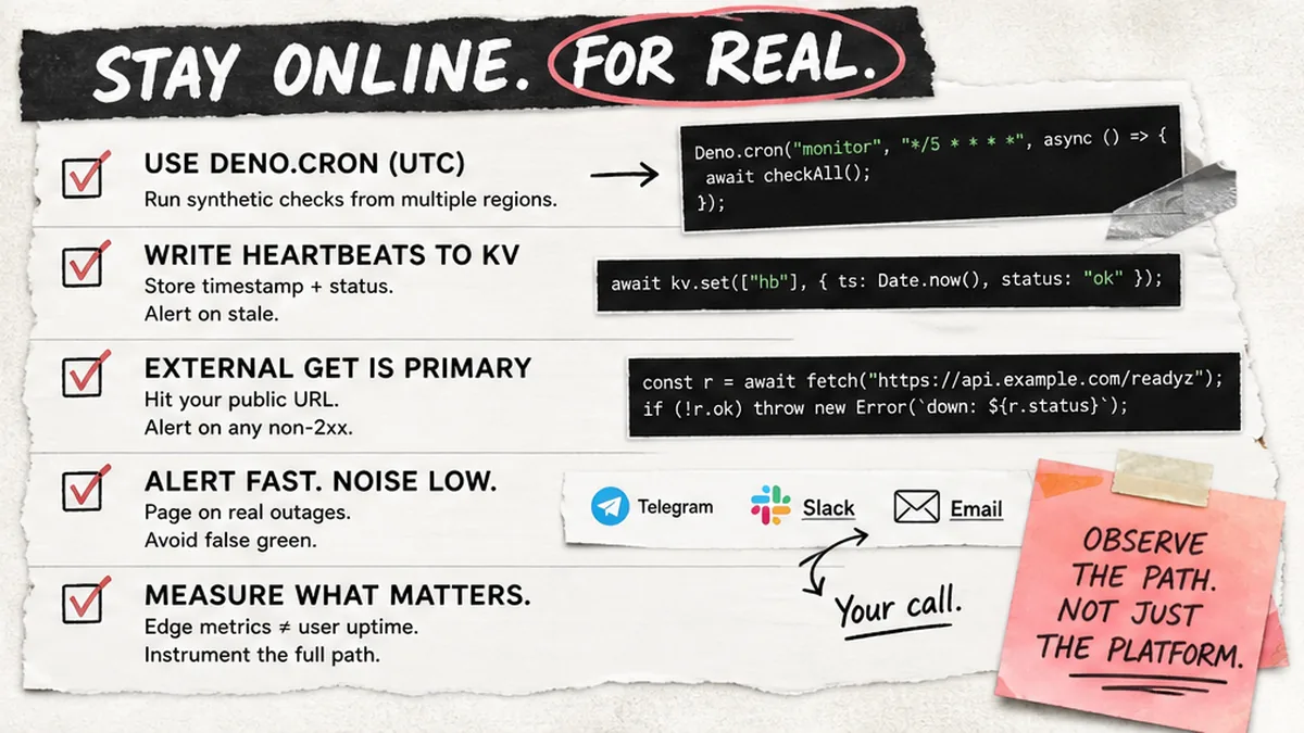 Checklist: Deno.cron companion and external GET without false green