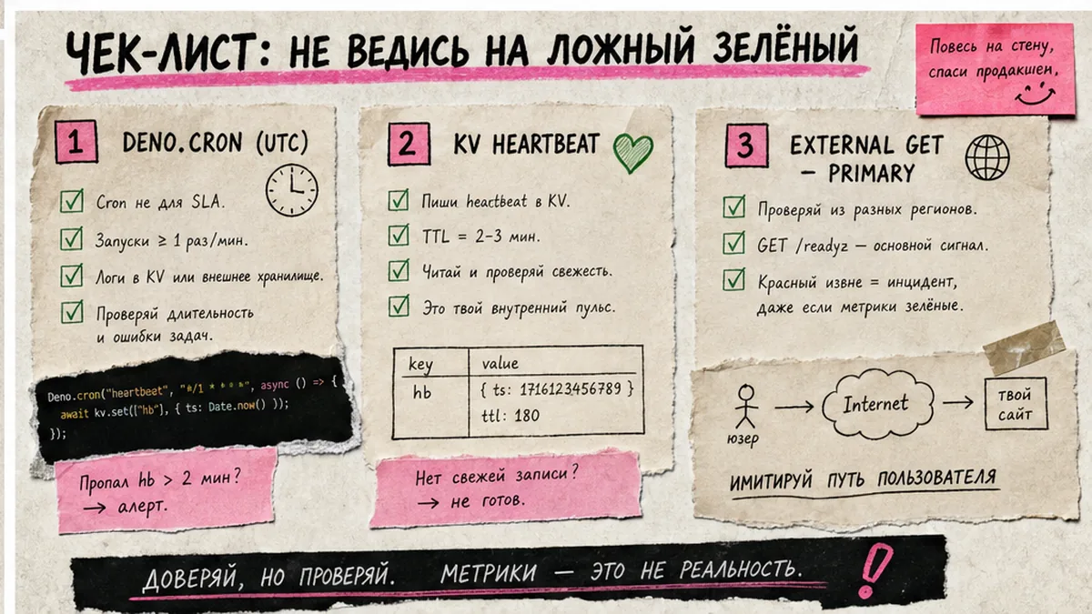 Чеклист: Deno.cron companion и внешний GET