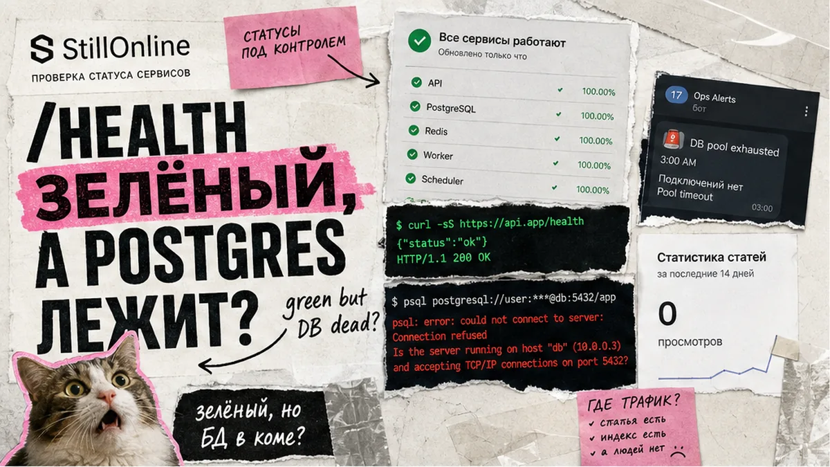 StillOnline: /health зелёный, пока база данных недоступна