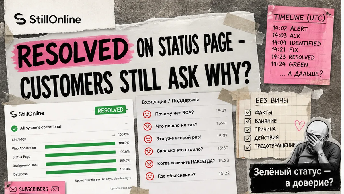 StillOnline: статус resolved, а клиенты ждут post-mortem