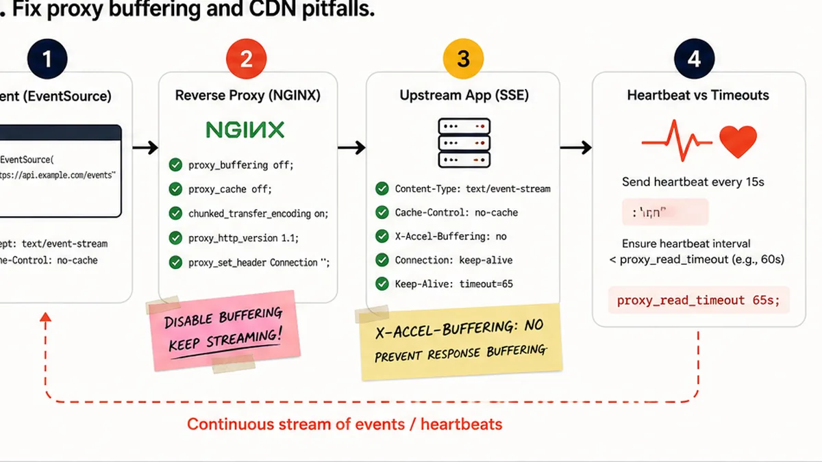 Checklist: nginx buffering and CDN timeouts for SSE