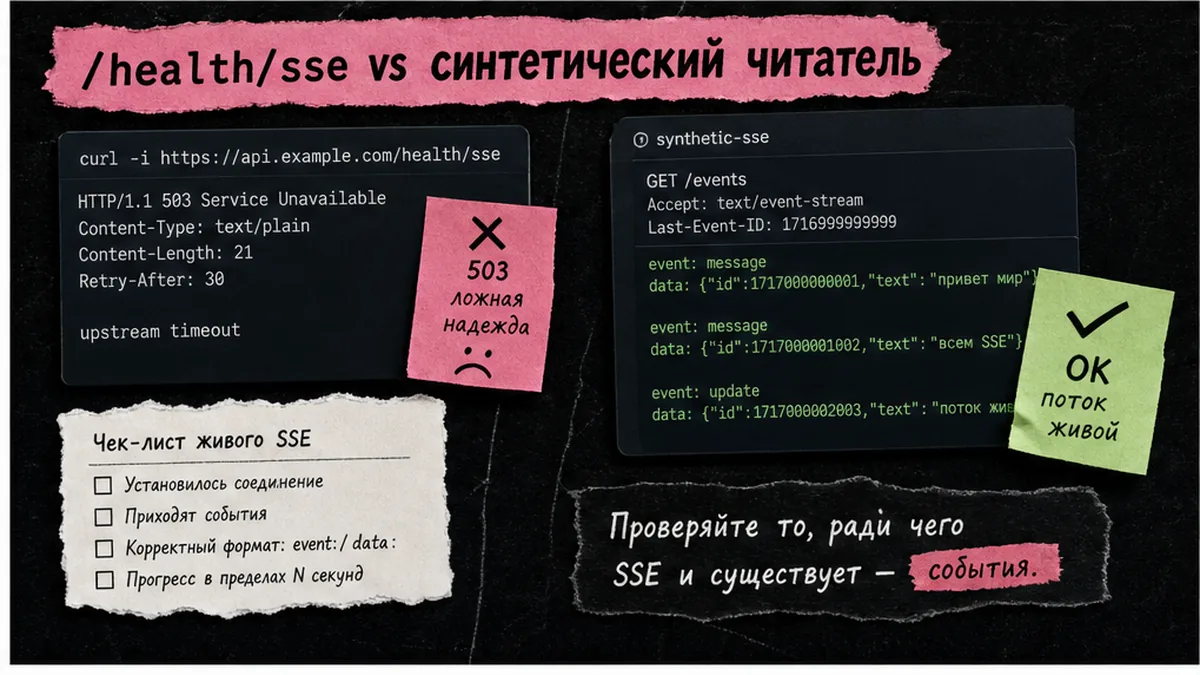 Сравнение: /health/sse vs синтетический SSE reader