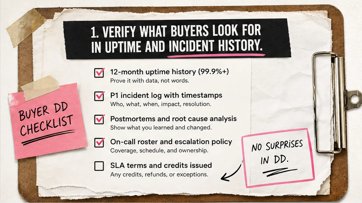 Checklist board: what buyers look for in uptime and incident history