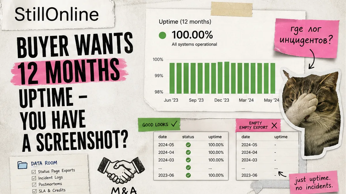 StillOnline: due diligence страницы статуса перед продажей SaaS