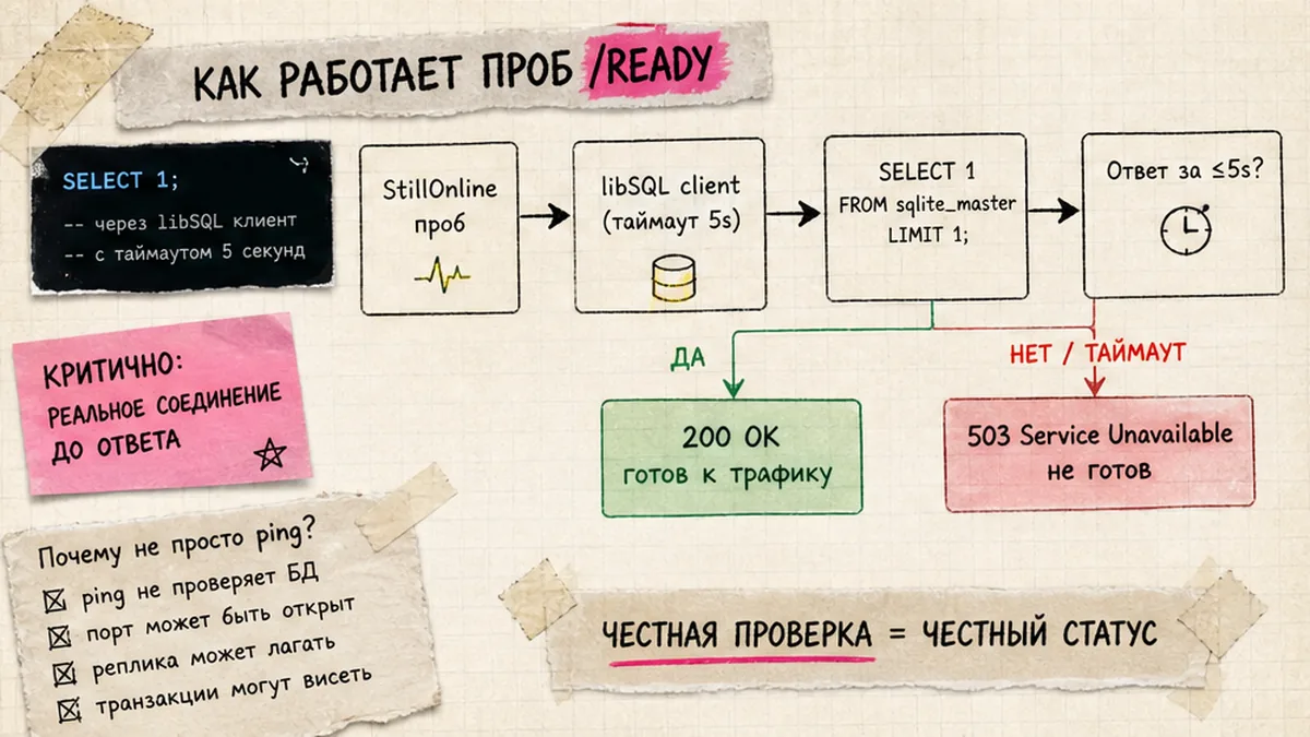 Workflow: SELECT 1 через libSQL client